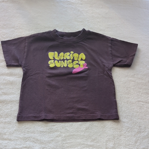 Zara Kids Chocolate Brown'Florida Sunset' Tee - Picture 2 of 7